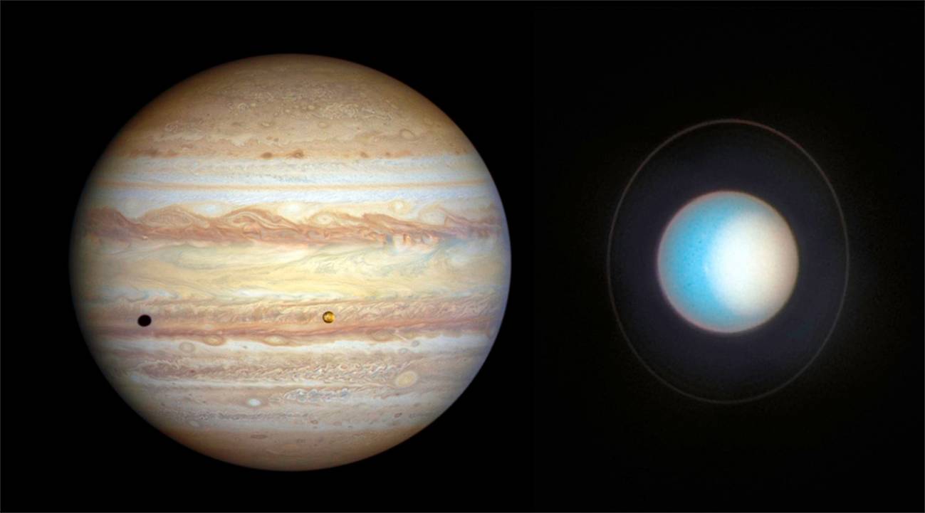 Cambios atmosfericos en Jupiter y Urano detectados por el Hubble