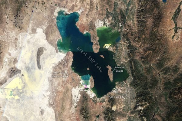 El Gran Lago Salado de Utah está desapareciendo Great Salt Lake in 1985 article
