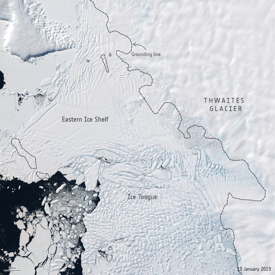 Thwaites Ice Tongue from Sentinel 2 article
