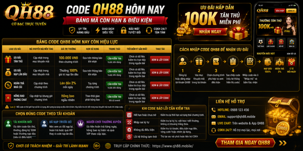 Code QH88 hôm nay