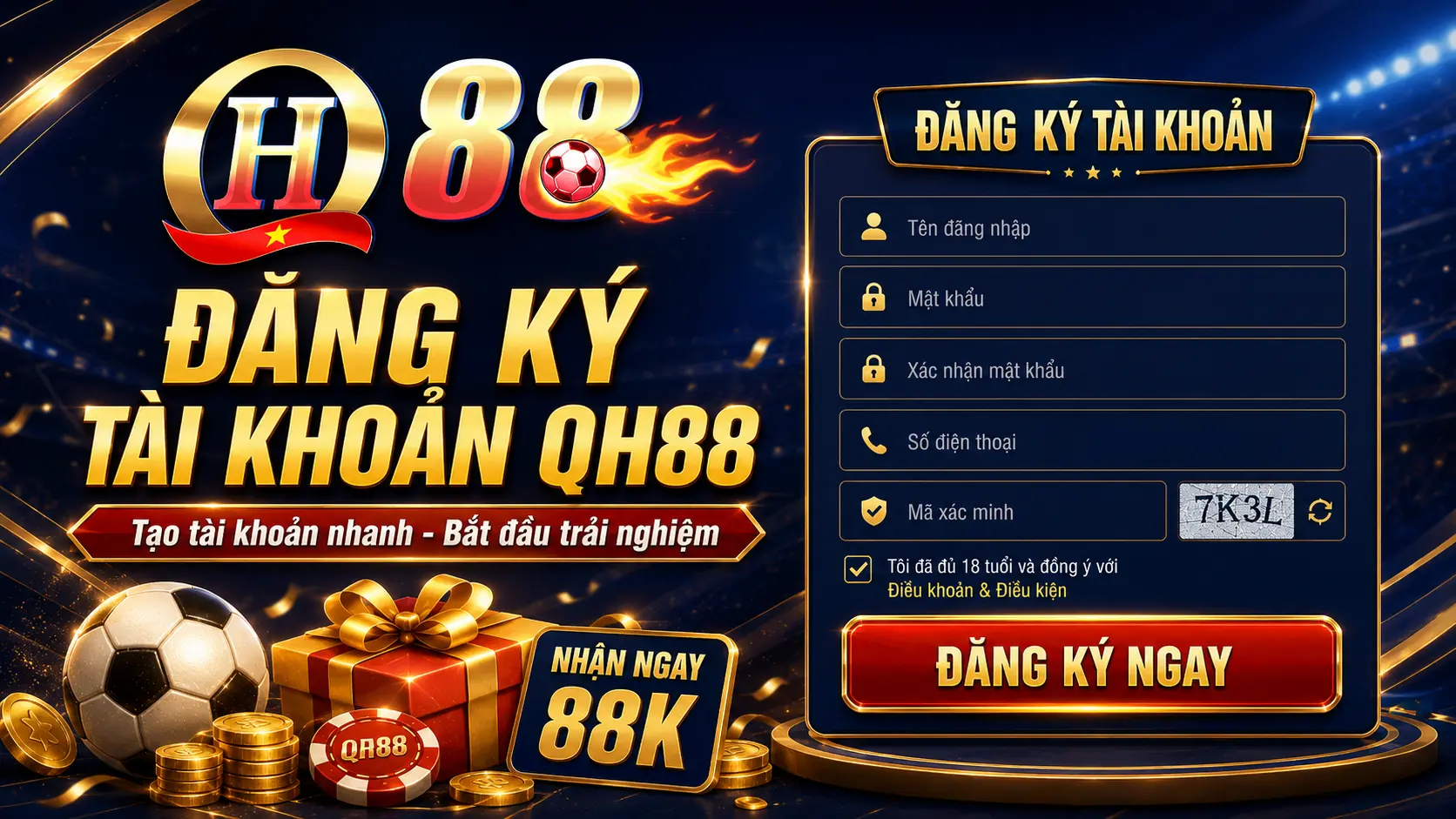 Hướng dẫn đăng ký tài khoản QH88
