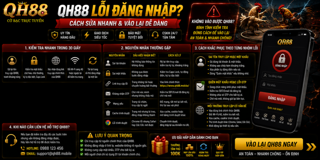 QH88 lỗi đăng nhập
