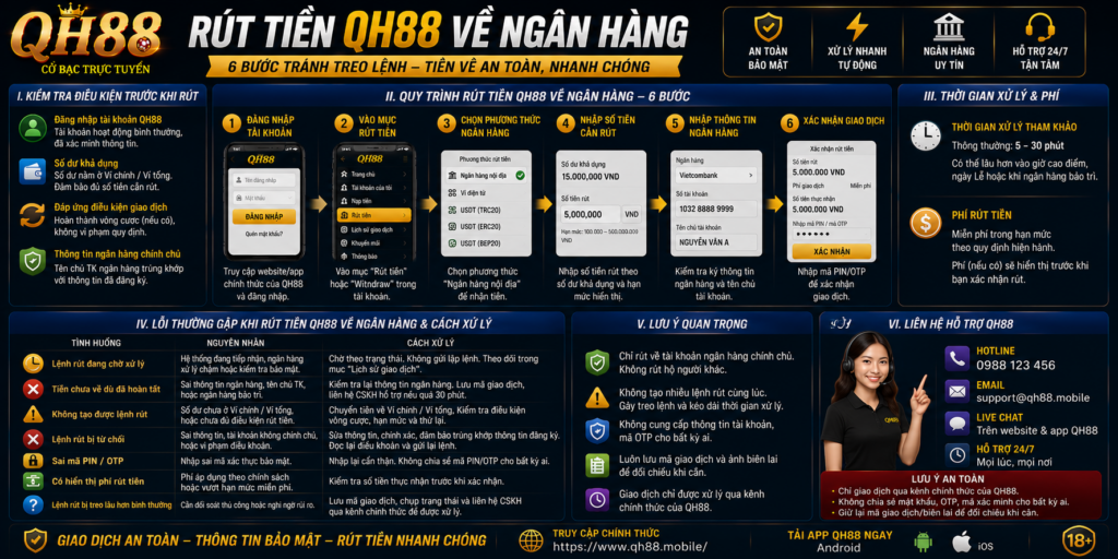 Rút tiền QH88 về ngân hàng