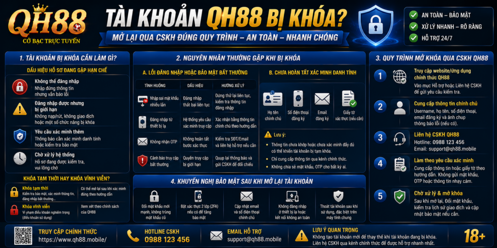 Tài khoản QH88 bị khóa